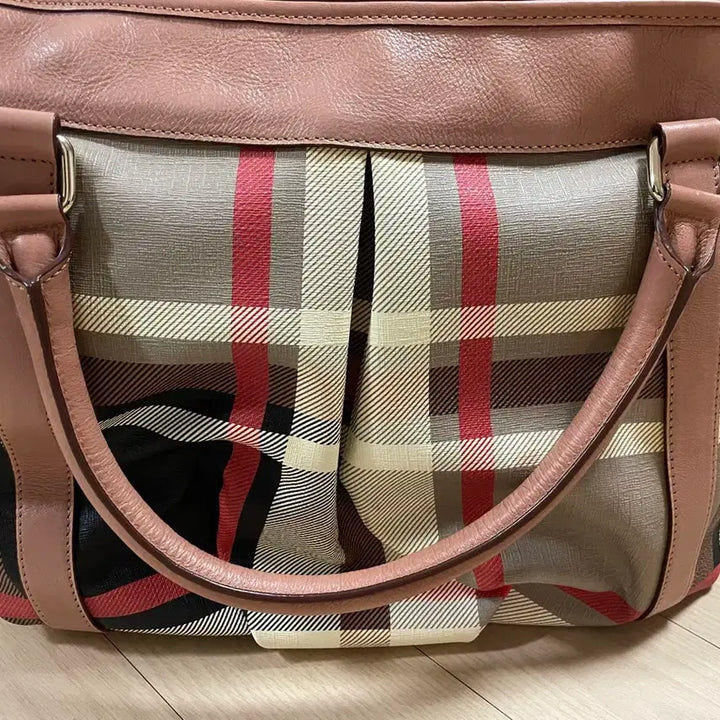 [BUNJANG] Burberry Nova Check Pink Leather Trim Handbag / 버버리 노바 체크(핑크 레더 트림)