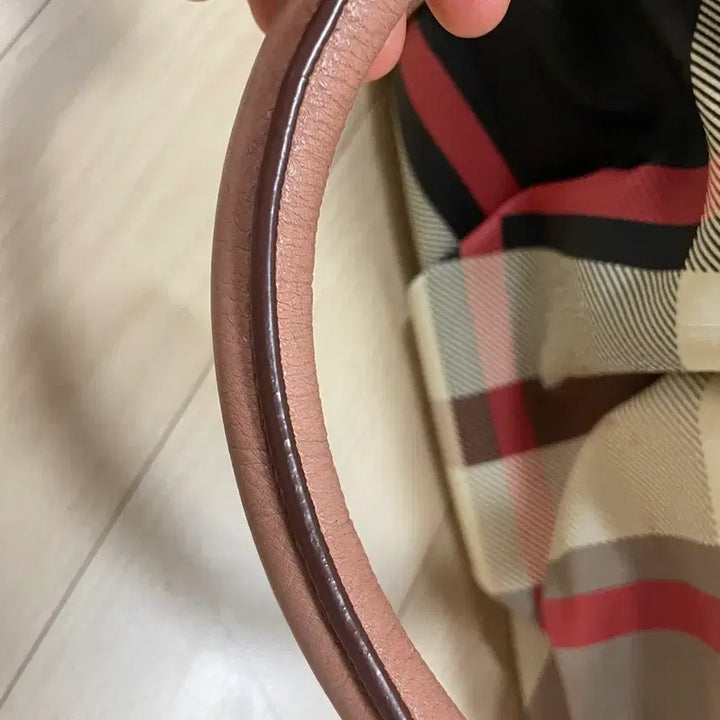 [BUNJANG] Burberry Nova Check Pink Leather Trim Handbag / 버버리 노바 체크(핑크 레더 트림)