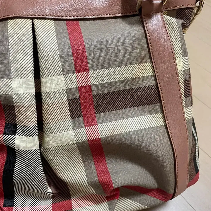 [BUNJANG] Burberry Nova Check Pink Leather Trim Handbag / 버버리 노바 체크(핑크 레더 트림)