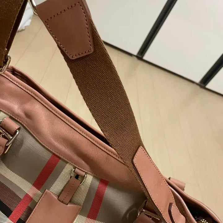 [BUNJANG] Burberry Nova Check Pink Leather Trim Handbag / 버버리 노바 체크(핑크 레더 트림)