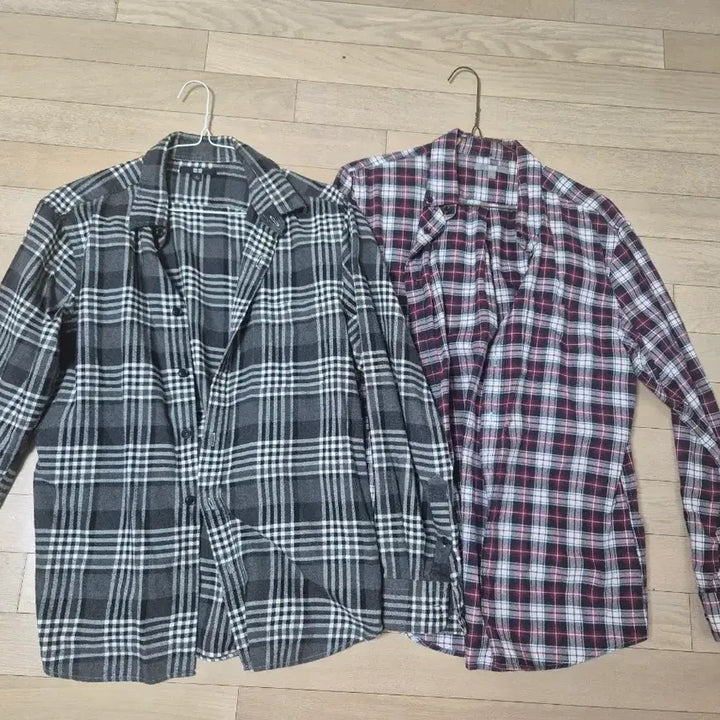[BUNJANG] Uniqlo Flannel Check Shirt Bundle Set / 유니클로 플라넬 체크 셔츠 L  2개 일괄