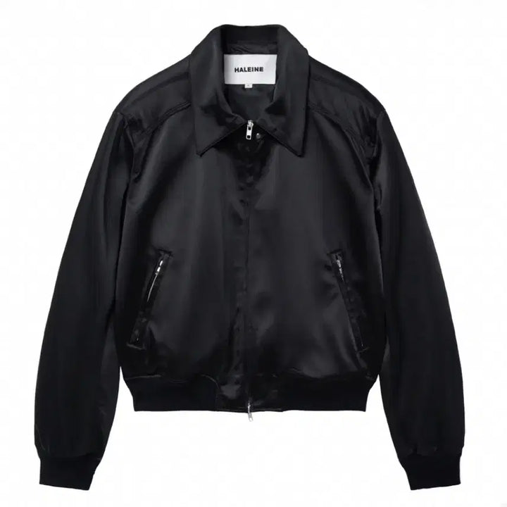 [BUNJANG] HALEINE Black Satin Blouson Jacket / HALEINE 블랙 새틴 블루종 1사이즈