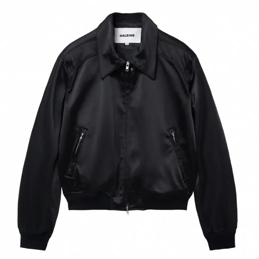 [BUNJANG] HALEINE Black Satin Blouson Jacket / HALEINE 블랙 새틴 블루종 1사이즈