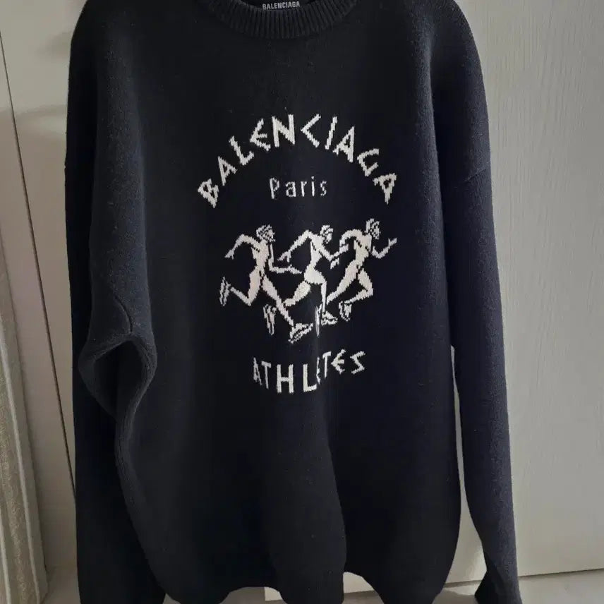 [BUNJANG] Balenciaga Marathon Knit Sweater / 발렌시아가 블랙 울 마라톤 니트 M 매물귀한한정판 오버사이즈 국내105