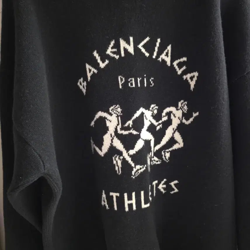 [BUNJANG] Balenciaga Marathon Knit Sweater / 발렌시아가 블랙 울 마라톤 니트 M 매물귀한한정판 오버사이즈 국내105