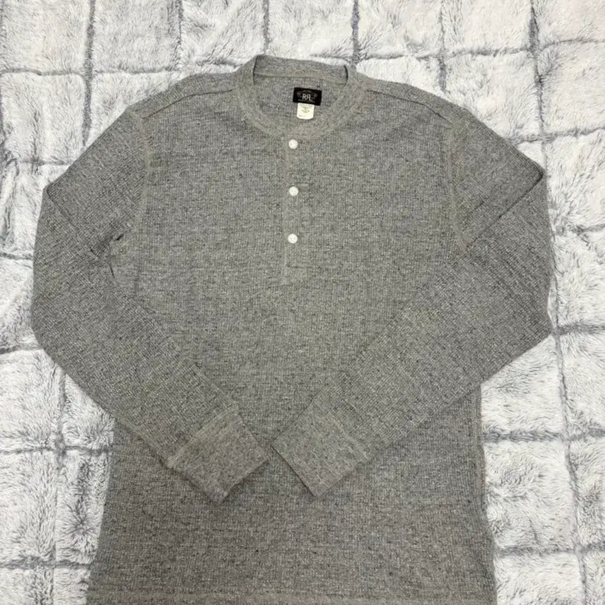 [SOLD OUT] rrl 와플니트 헨리넥 그레이M사이즈 판매