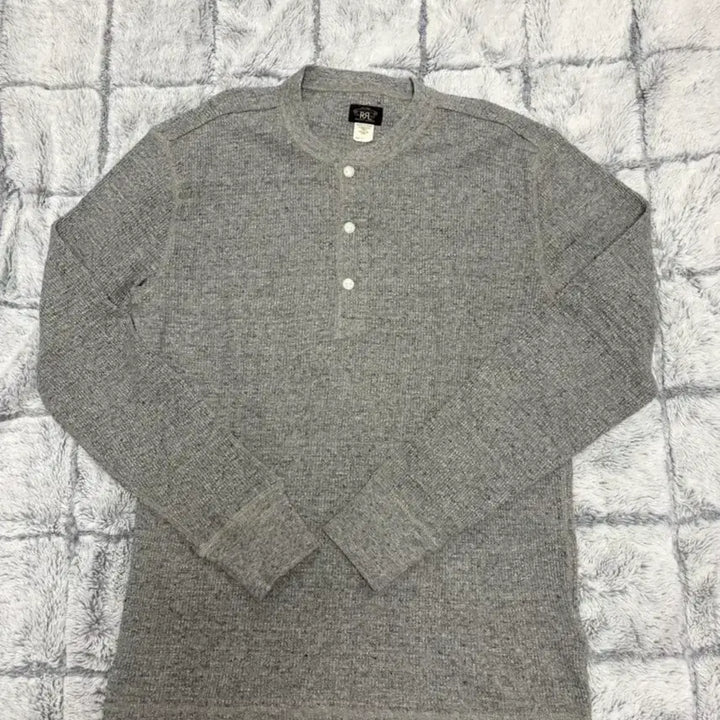 [SOLD OUT] rrl 와플니트 헨리넥 그레이M사이즈 판매