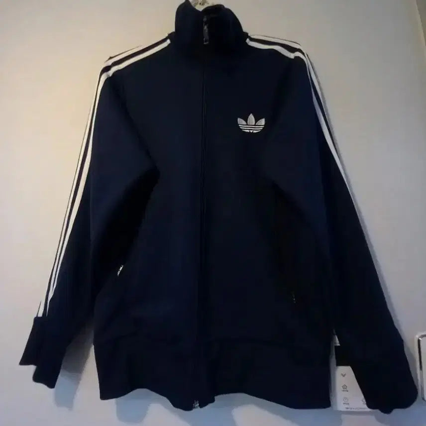 [BUNJANG] Adidas Firebird Navy Track Top Jersey Jacket M / 아디다스 파이어버드 네이비 남흰 트랙탑 저지 져지집업 95/M