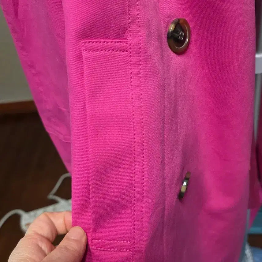 [BUNJANG] Pink Trench Coat / 핑크트렌치코트