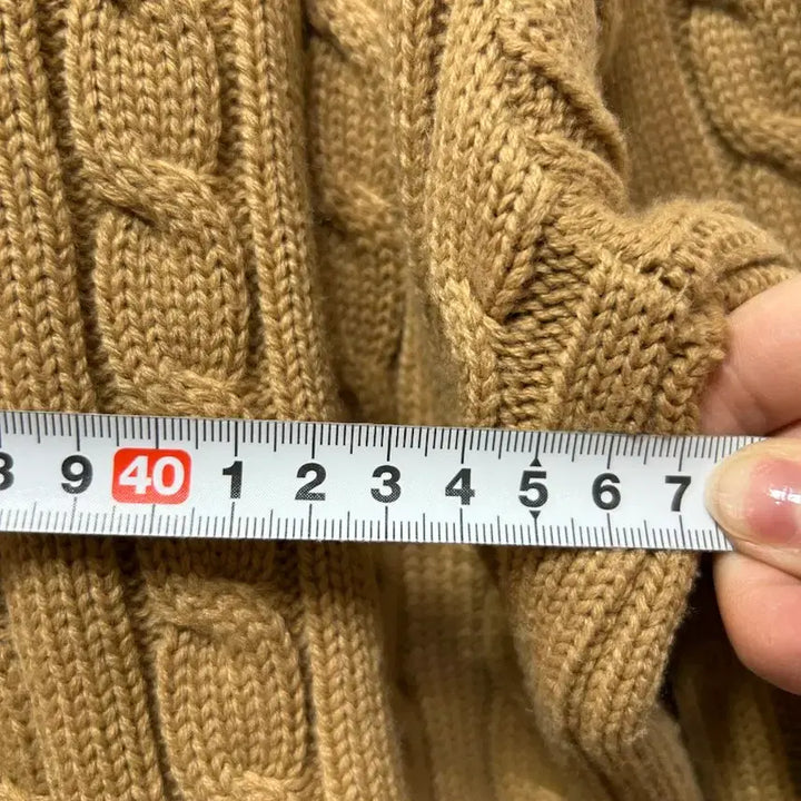 [BUNJANG] Polo Ralph Lauren Brown Cable Knit Sweater / 폴로 랄프로렌 브라운 꽈배기 니트 S