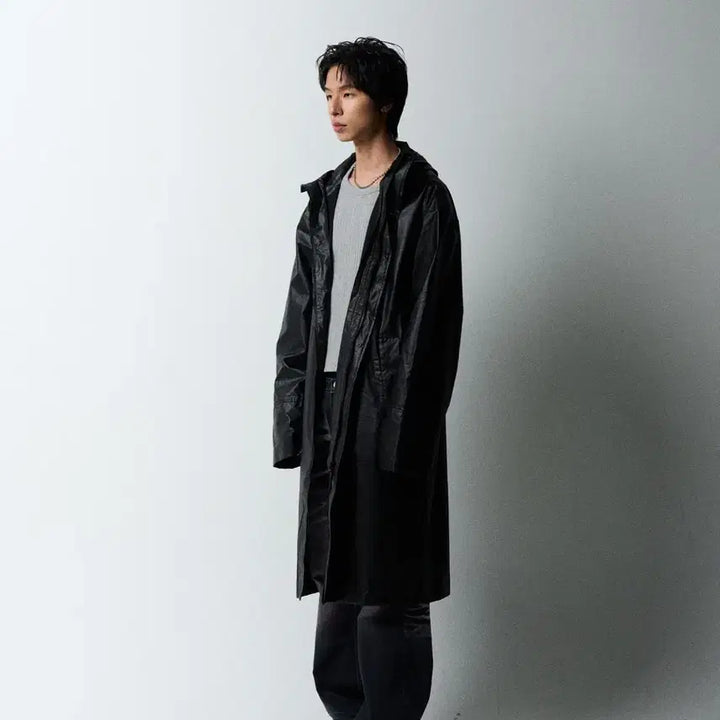 [BUNJANG] khak. Reversible Rain Hood Coat Black / khak. 레인 후드 코트 블랙