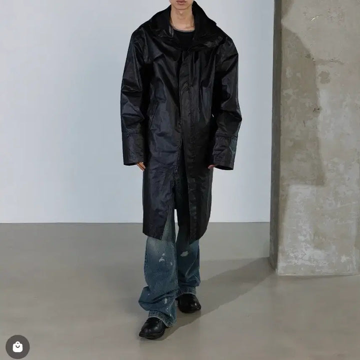 [BUNJANG] khak. Reversible Rain Hood Coat Black / khak. 레인 후드 코트 블랙