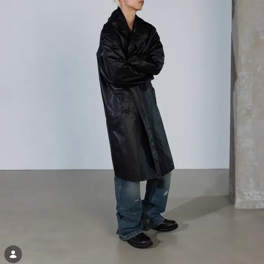 [BUNJANG] khak. Reversible Rain Hood Coat Black / khak. 레인 후드 코트 블랙