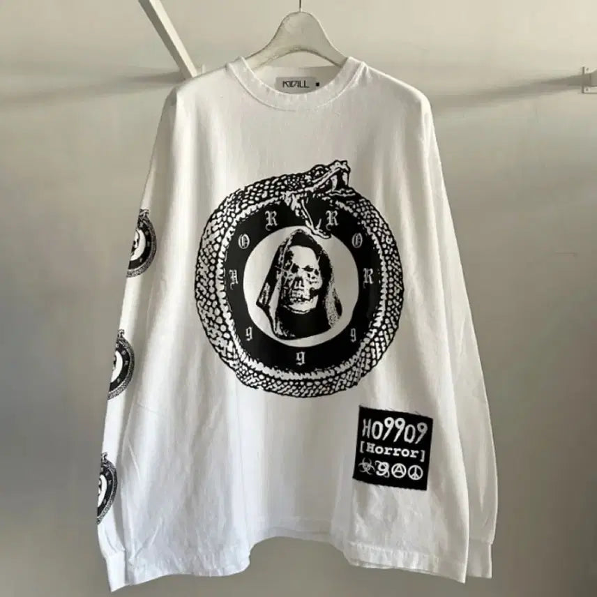 [BUNJANG] Kidill Patch Long Sleeve T-Shirt / 키딜 패치 롱슬리브 PATCH LONG SLEEVE T-SHIRT