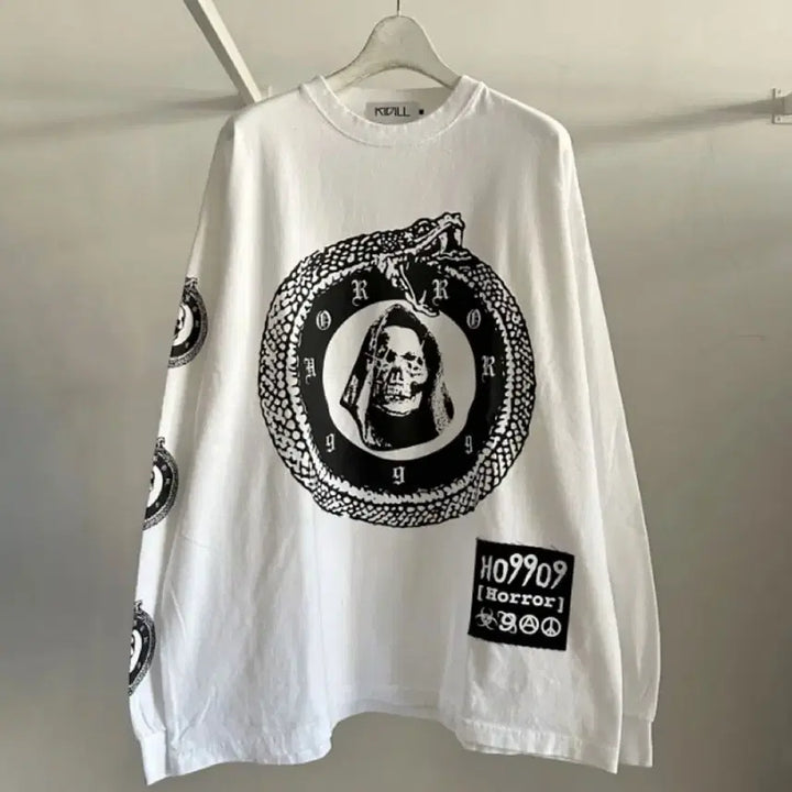 [BUNJANG] Kidill Patch Long Sleeve T-Shirt / 키딜 패치 롱슬리브 PATCH LONG SLEEVE T-SHIRT