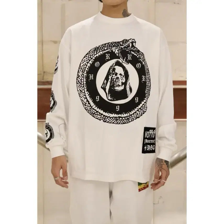 [BUNJANG] Kidill Patch Long Sleeve T-Shirt / 키딜 패치 롱슬리브 PATCH LONG SLEEVE T-SHIRT