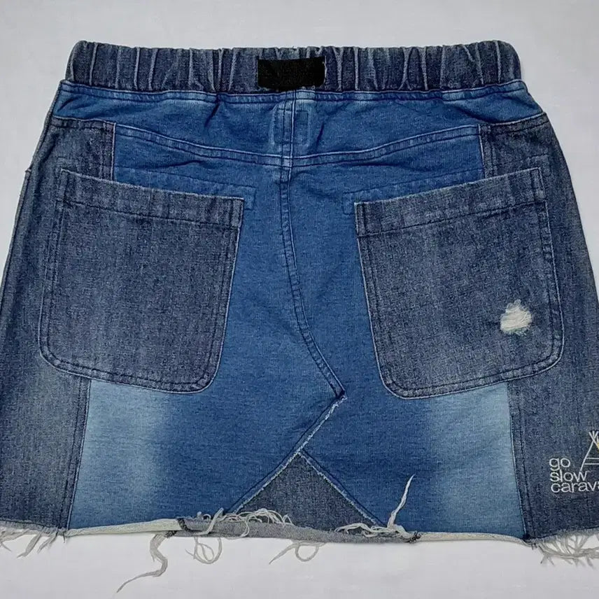 [BUNJANG] Go Slow Caravan Patchwork Denim Bending Skirt / [1/26~28] Go Slow Caravan 패치워크 데님 밴딩 스커트