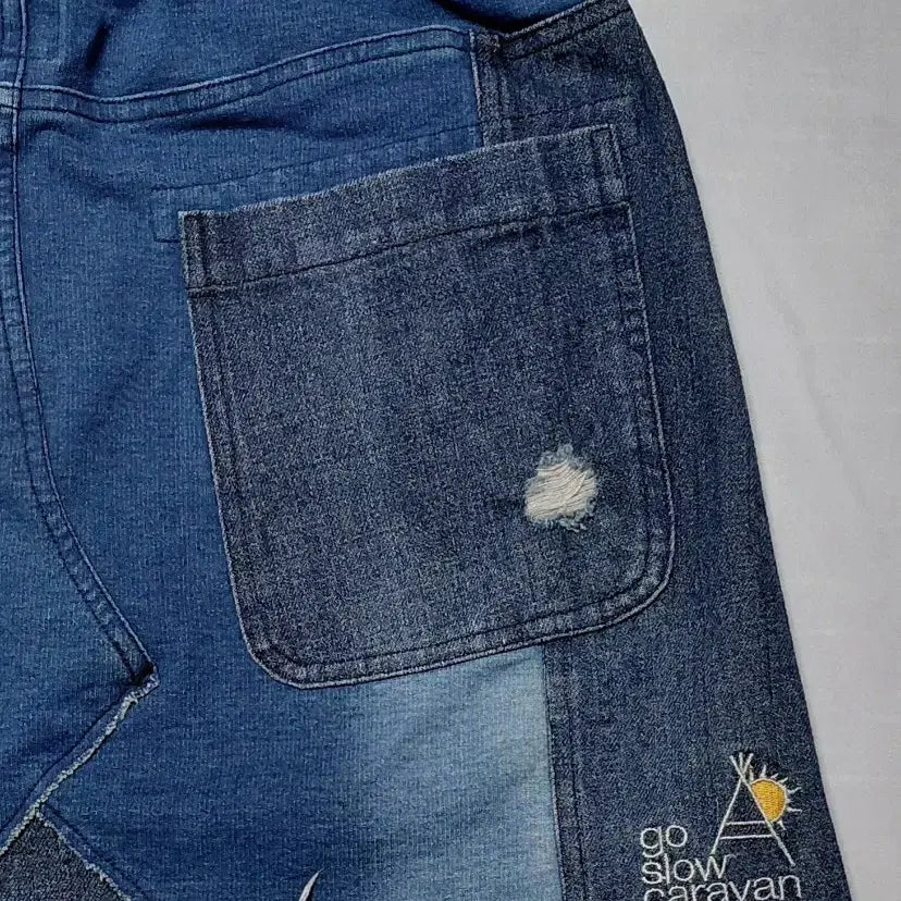 [BUNJANG] Go Slow Caravan Patchwork Denim Bending Skirt / [1/26~28] Go Slow Caravan 패치워크 데님 밴딩 스커트