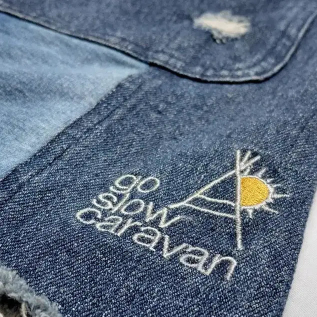 [BUNJANG] Go Slow Caravan Patchwork Denim Bending Skirt / [1/26~28] Go Slow Caravan 패치워크 데님 밴딩 스커트