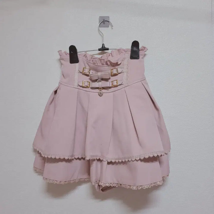 [BUNJANG] Liz Lisa 2-Tier Ribbon Belt Skirt Pink / 정품) 리즈리사 2연 리본 벨트 스카판 핑크