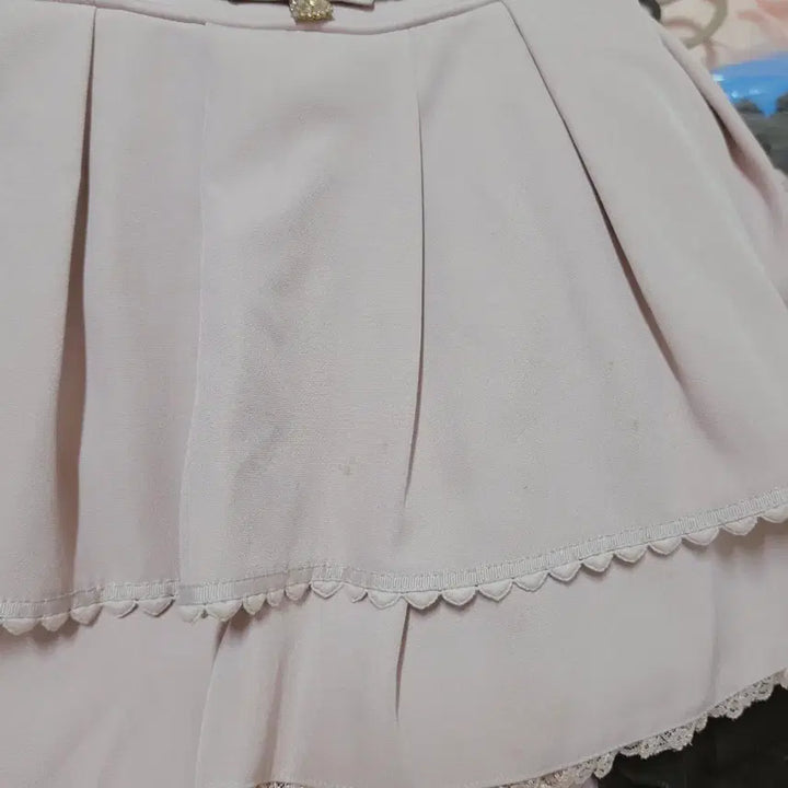 [BUNJANG] Liz Lisa 2-Tier Ribbon Belt Skirt Pink / 정품) 리즈리사 2연 리본 벨트 스카판 핑크