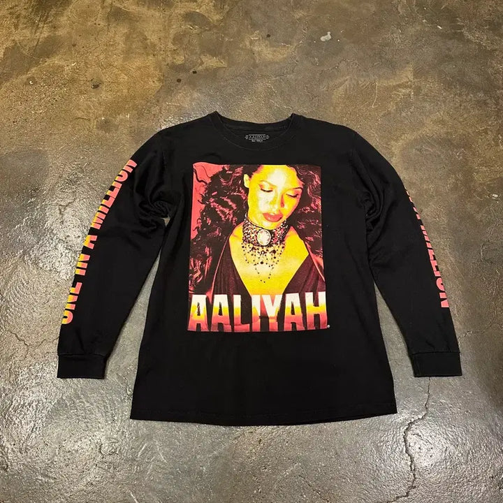 [BUNJANG] AALIYAH Printing Long Sleeve L/S M / AALIYAH 프린팅 롱슬리브 L/S M