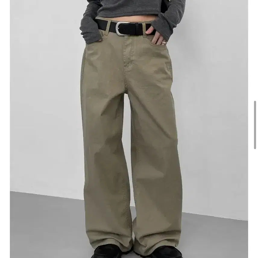 [BUNJANG] Black Up Khaki Long Cotton Pants S / 블랙업 카키 롱 코튼 팬츠 s