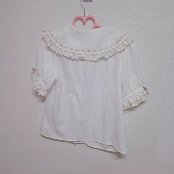 [SOLD OUT] 정품) 양산형 반팔 리본 프릴 블라우스