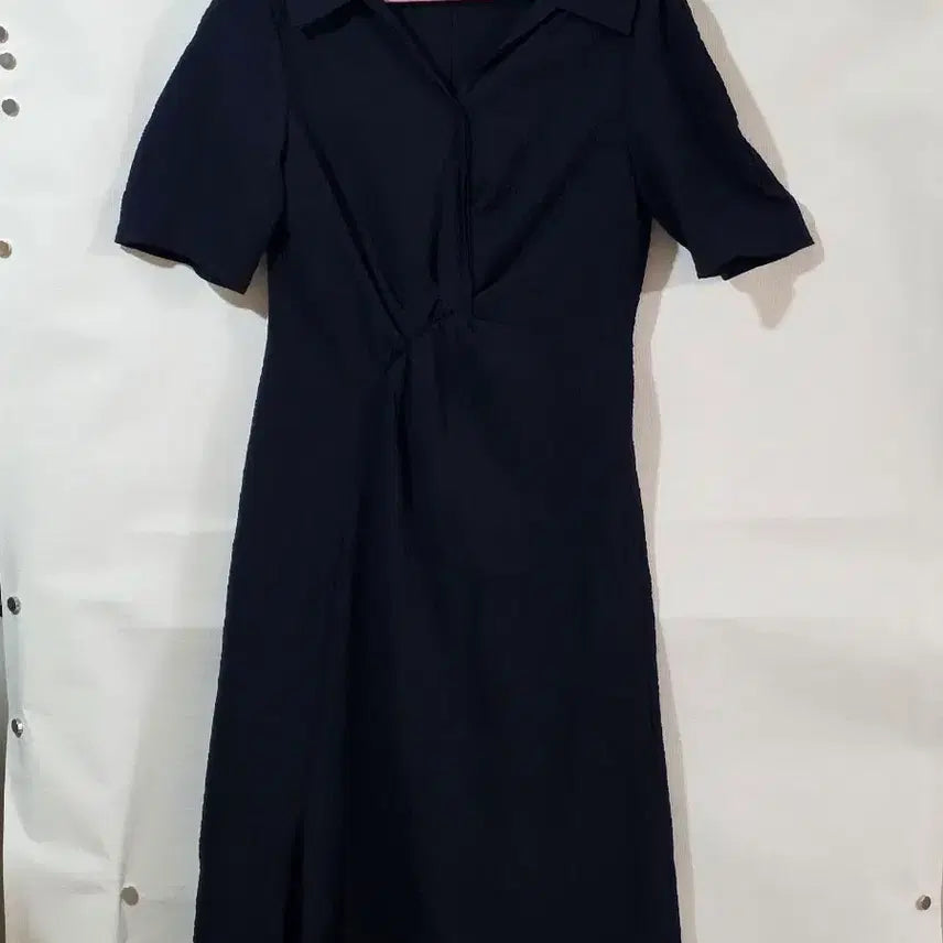 [BUNJANG] MINE Navy A-Line Seersucker Dress / 정품 MINE 네이비 A라인시어서커 원피스
