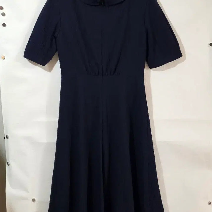 [BUNJANG] MINE Navy A-Line Seersucker Dress / 정품 MINE 네이비 A라인시어서커 원피스