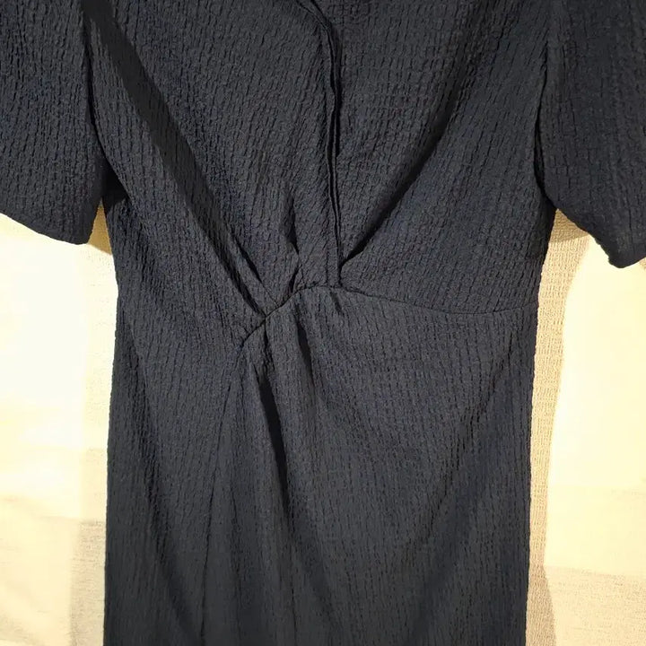 [BUNJANG] MINE Navy A-Line Seersucker Dress / 정품 MINE 네이비 A라인시어서커 원피스