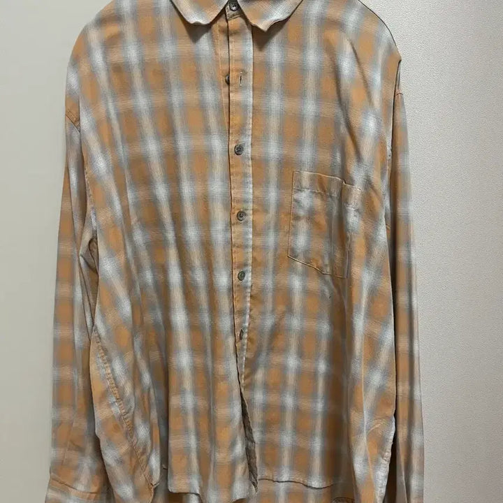 [BUNJANG] TY All Day Ombre Check Shirt Orange M / TY 올데이 옴브레 체크 셔츠 오렌지 M