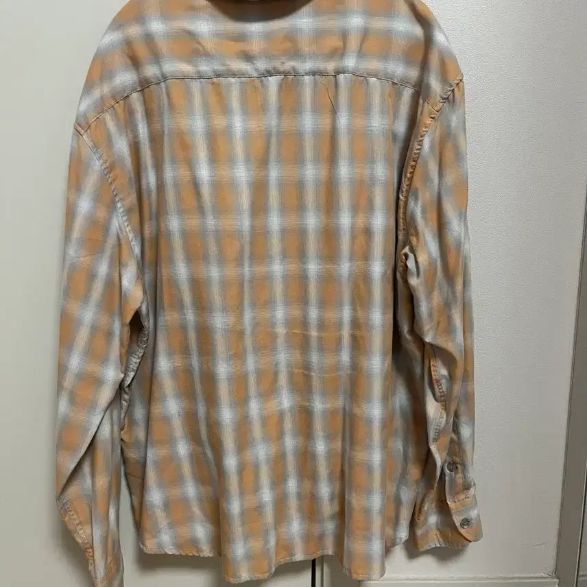 [BUNJANG] TY All Day Ombre Check Shirt Orange M / TY 올데이 옴브레 체크 셔츠 오렌지 M