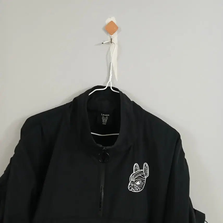 [BUNJANG] Life Work Black Short-Sleeve Anorak / Life Work 검정색 반팔 아노락 정품 free