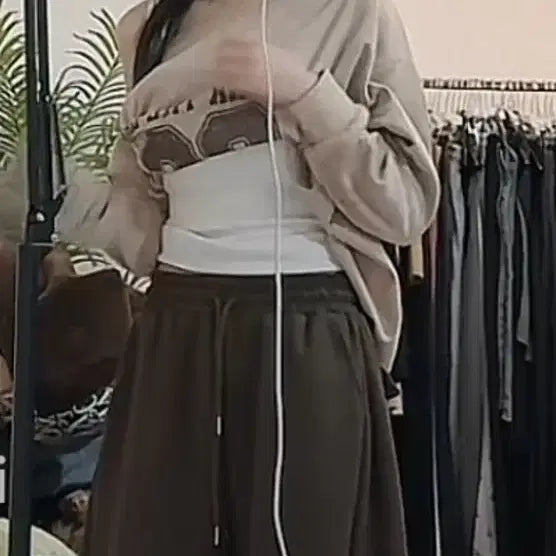 [BUNJANG] Brown Wide Training Pants / (새상품) 브라운 와이드팬츠