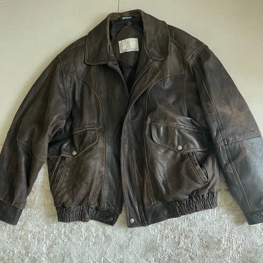 [BUNJANG] London Fog Vintage Leather Jacket / London Fog 런던포그 미우미우 빈티지 가죽 자켓