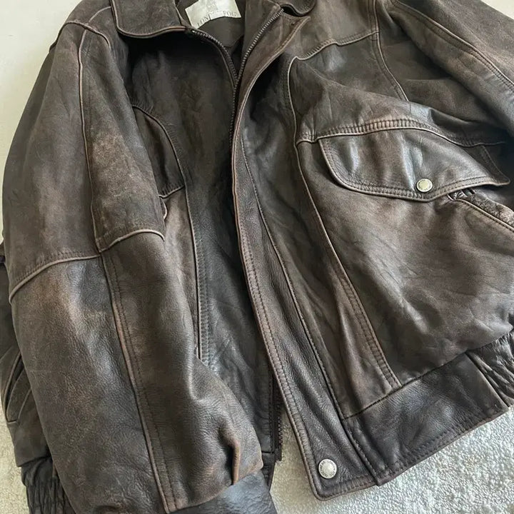 [BUNJANG] London Fog Vintage Leather Jacket / London Fog 런던포그 미우미우 빈티지 가죽 자켓