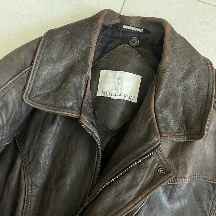 [BUNJANG] London Fog Vintage Leather Jacket / London Fog 런던포그 미우미우 빈티지 가죽 자켓