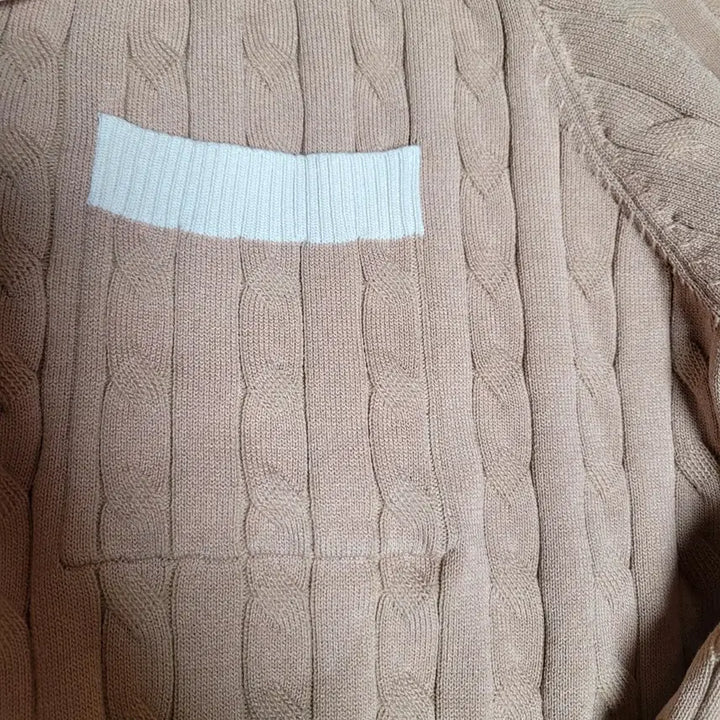 [BUNJANG] maaeon Cable Knit Beige Sweater / maaeon 케이블 니트 베이지 카라넥 비스코사 55~66