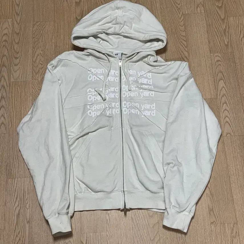 [SOLD OUT] OY 오픈야드 로고 후드집업 아이보리