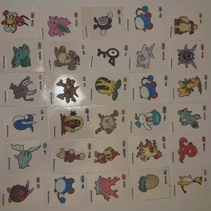 [BUNJANG] Pokemon Tteokbokki Sticker Bundle Set / 포켓몬 띠부씰 띠부실 일괄 38개