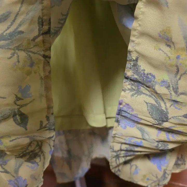 [BUNJANG] Chiffon Pleated Long Dress / 쉬폰 주름 원피스(안감있음)