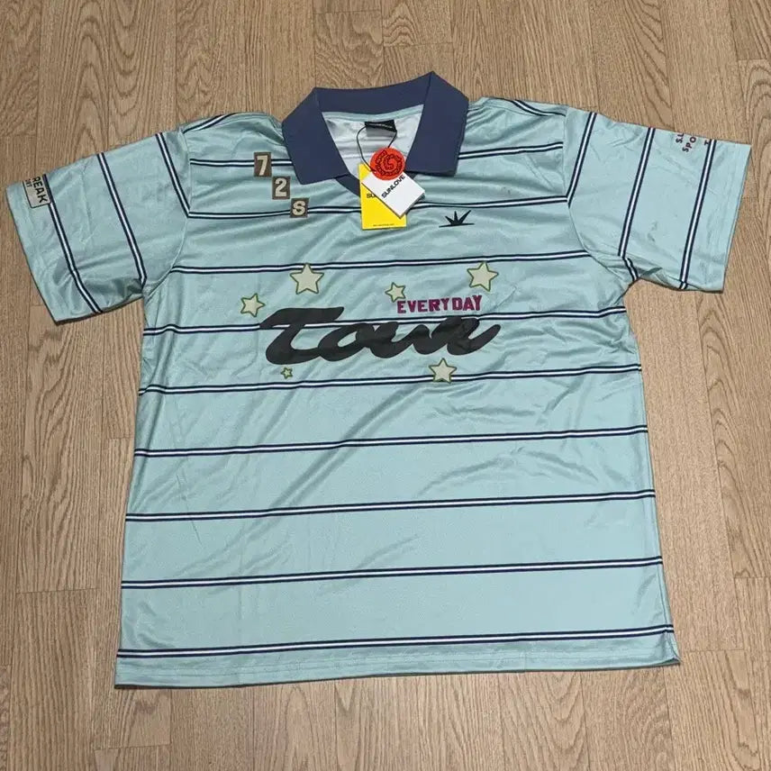 [BUNJANG] Sunlove Mint Stripe Polo Shirt / 선러브 스트라이프 반팔 카라티 민트