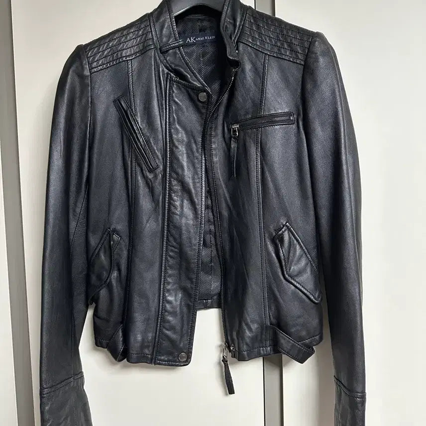 [BUNJANG] ANNE KLEIN Real Lambskin Quilted Rider Jacket / 앤클라인(ANNE KLEIN) 리얼 양가죽 퀼팅 라이더 자켓 (55)