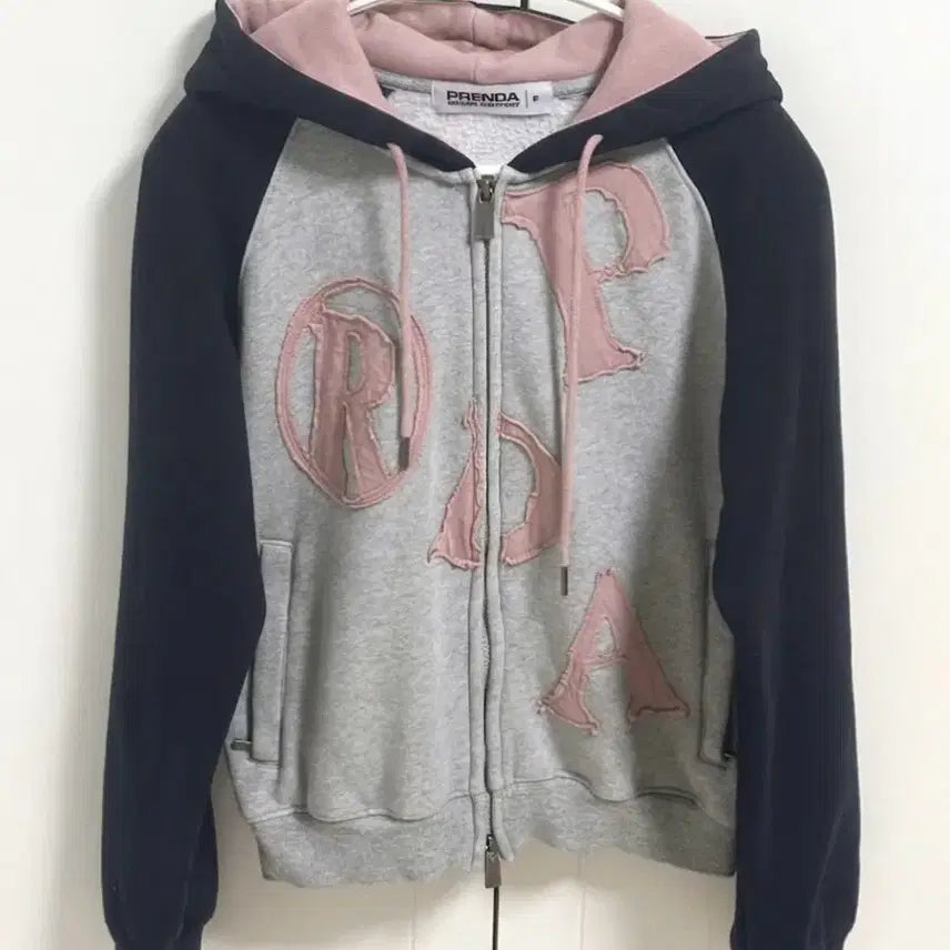 [BUNJANG] Freenda Big Patch Raglan Hood Zip-Up Gray / 프렌다 후드집업