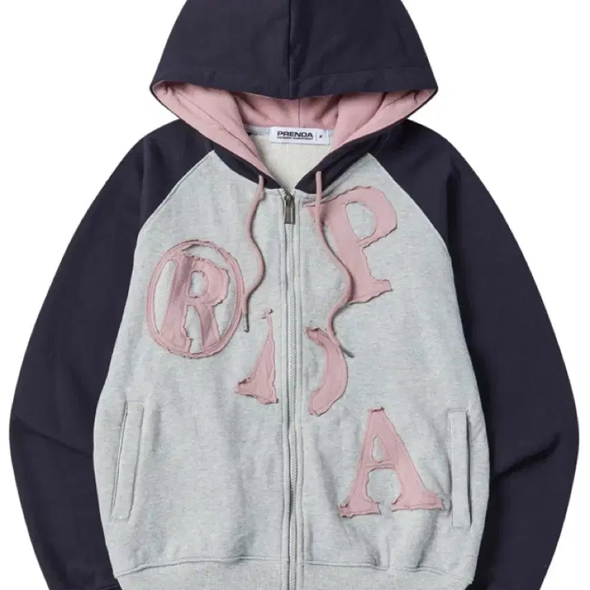 [BUNJANG] Freenda Big Patch Raglan Hood Zip-Up Gray / 프렌다 후드집업