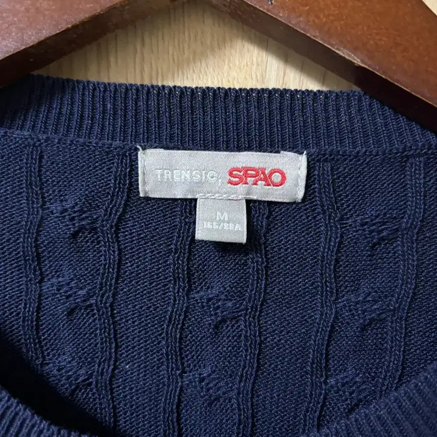 [SOLD OUT] 스파오 네이비 케이블 반팔 니트 M