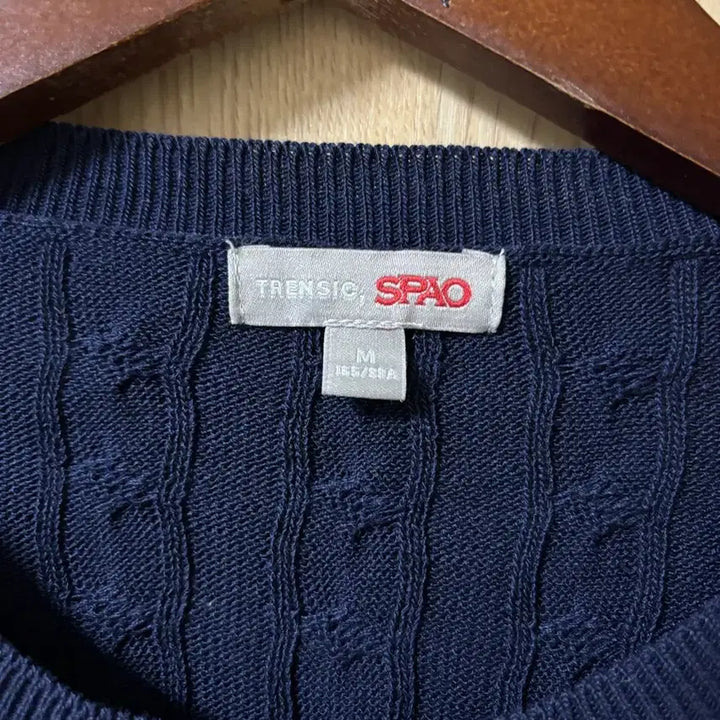 [SOLD OUT] 스파오 네이비 케이블 반팔 니트 M