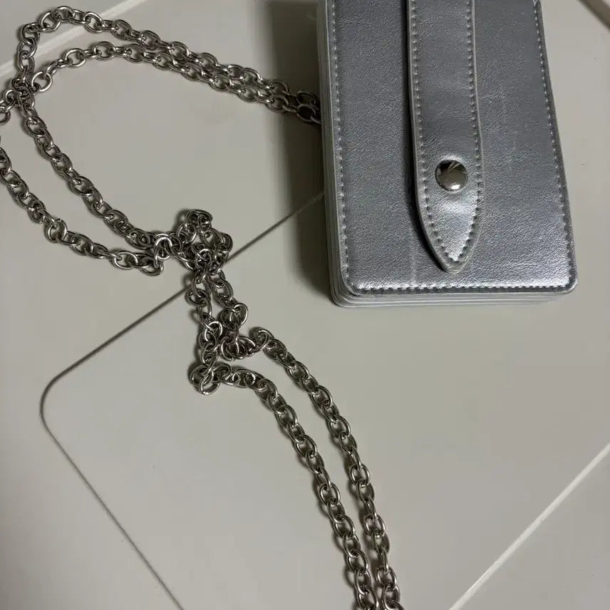 [BUNJANG] Silver Chain Mini Crossbag / 실버 체인 미니 크로스백