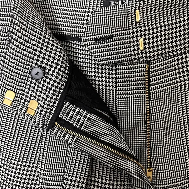 [BUNJANG] Balmain Houndstooth Check Wool Pants / 발망 BALMAIN 하운드투스 체크 울 팬츠 36